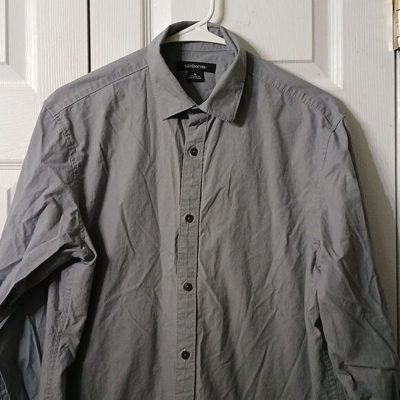 Claiborne gray long sleeve button down business casual  shirt Sz M EUC - Picture 3 of 7